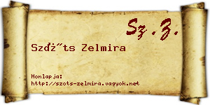 Szőts Zelmira névjegykártya